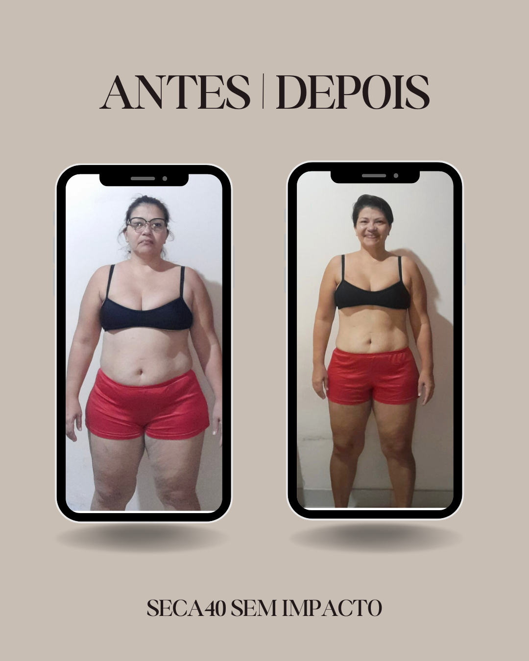 Provas sociais antes e depois página SECA40